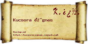 Kucsora Ágnes névjegykártya
